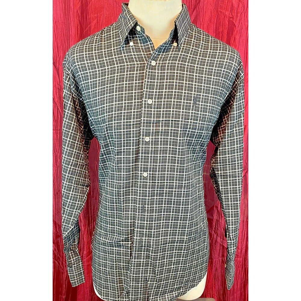 Ralph Lauren Blake Button Down Long Sleeve Shirt - Blue Green Plaid - Large